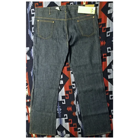 VINTAGE 80's DEADSTOCK DAKOTA BY 5 BROTHERS RAW DENIM JEANS- SIZE 42X32